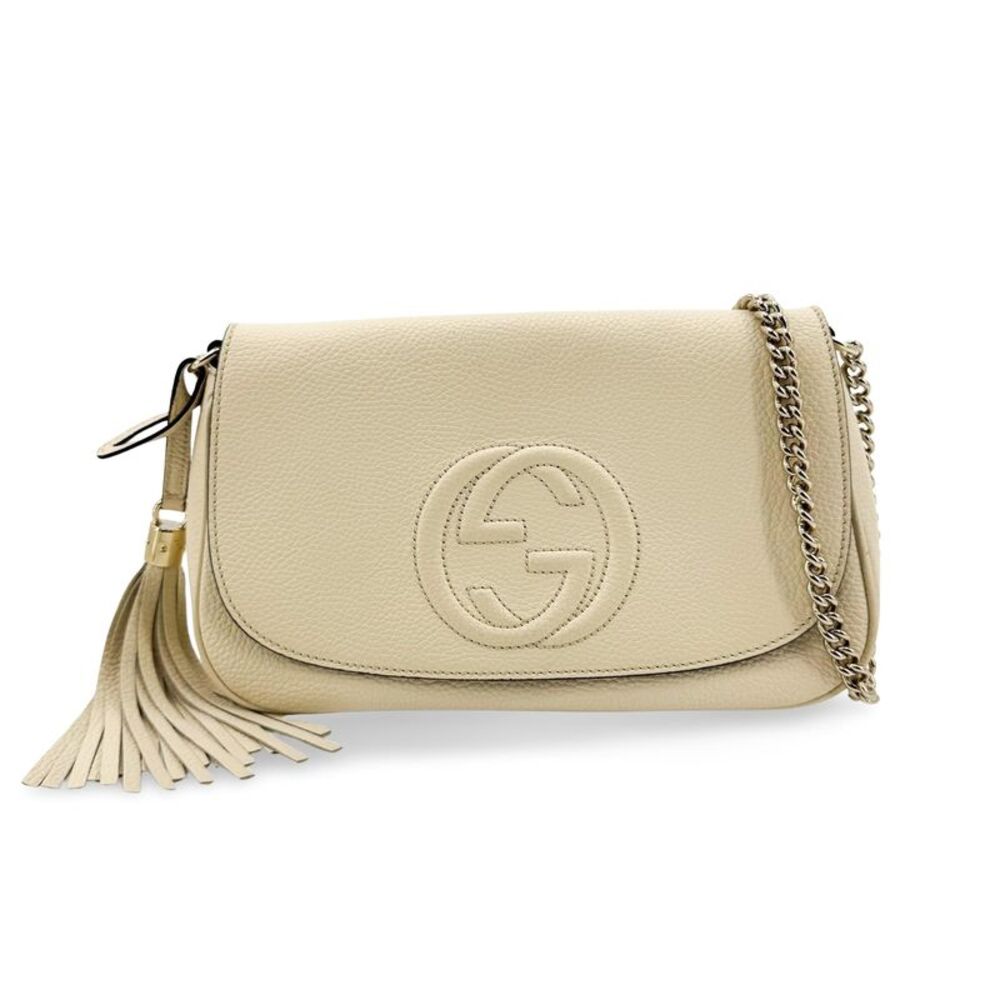 Gucci Soho Interlocking G Chain Crossbody Bag Ecru